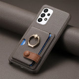 Leather with Card Holder Ring Wallet Case for Samsung