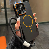Ultrathin Simple Magnetic Lanyard Bumper Case for iPhone