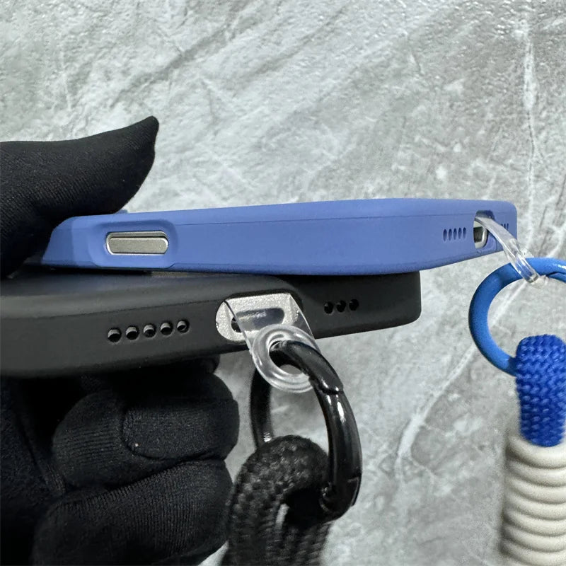 Ultrathin Simple Magnetic Lanyard Bumper Case for iPhone