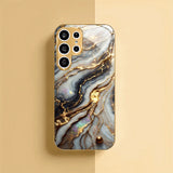 Rock Texture Electroplated tempered glass phone case for Samsung