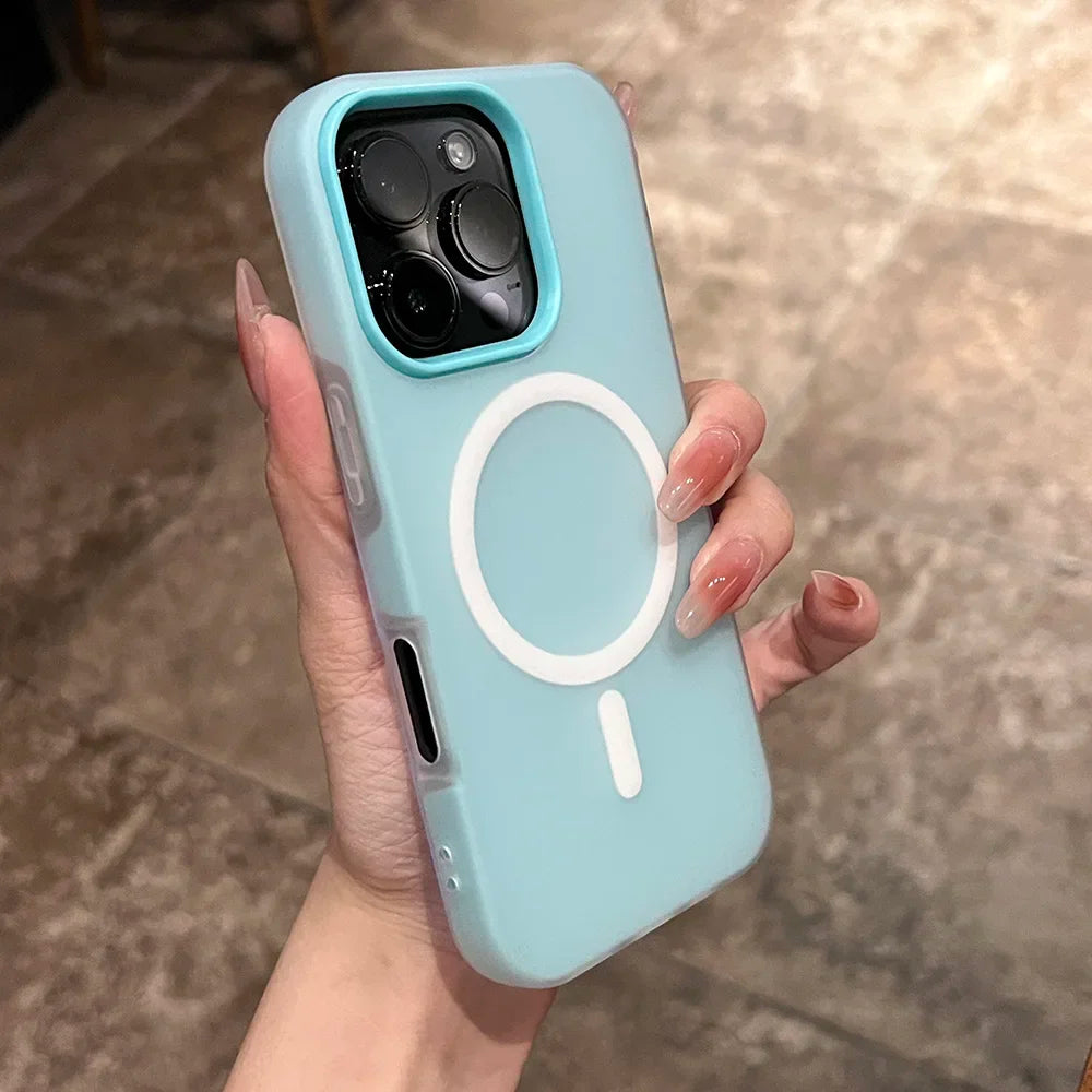 2 IN 1 Jelly Candy Color Magnetic Phone Case For iPhone