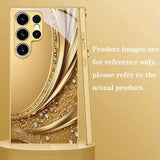 Ornate Line Patterns Electroplated Tempered Glass Case For Samsung