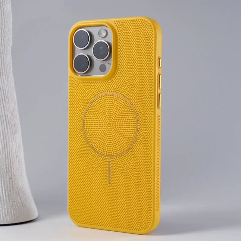 Mesh Heat Cooling  Matte Wireless Charge  Case for iPhone