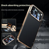 Genuine Leather Case with Optical Glass Lens Protector for iPhone