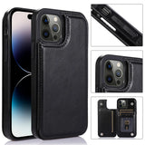 Luxury Retro Card Slots Flip Wallet Leather Case For iPhone