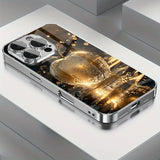Crystal Apple Pattern Plated Glass Case for iPhone