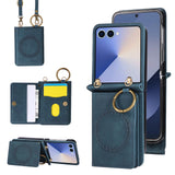 Leather Magnetic Crossbody Wallet Case for Samsung Z Flip