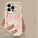 Black Bowknot Heart Shockproof Silicone Phone Case for iPhone