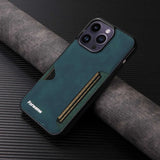 Retro Busines Wallet PU Leather Card Holder Phone Case for iPhone