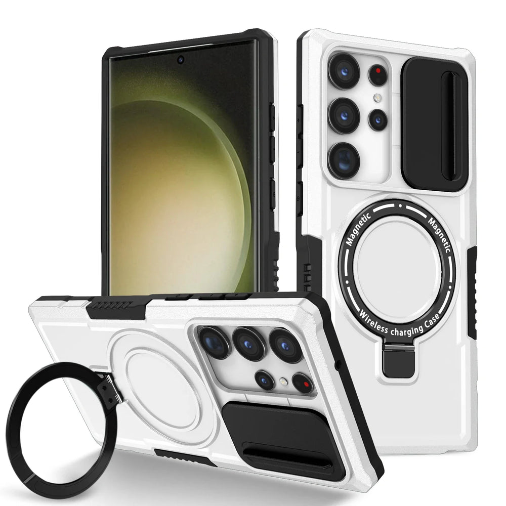 Hit Color Armor Magnetic Bracket Slide Camera  Case For Samsung