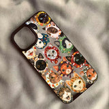 Colorful Cat Design Clear Anti-fall Hard Phone Case For iPhone