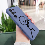 Creative Stick Figure Design Liquid Silicone Case for Samsung