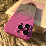 Gradient Pattern Magnetic Silicone Phone Case For iPhone