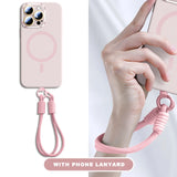Liquid Silicone Lanyard Magnetic Phone Case For iPhone