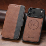Retro PU Magnetic Flip Card Holder Case for iPhone