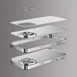 Crystal Apple Black Tempered Glass Phone Case for iPhone