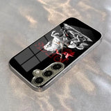 Electroplated Tempered Glass Artistic Patterns Phone Case For Samsung