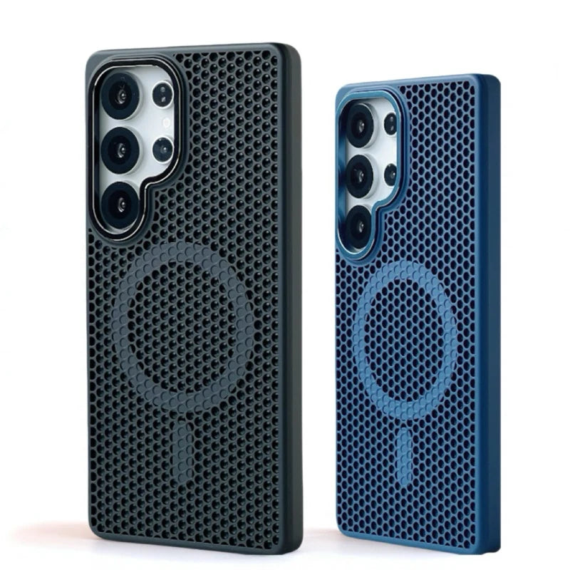 Honeycomb Grid Mesh Cooling Magnetic Phone Case For Samsung