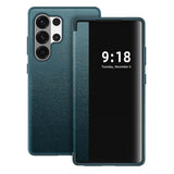 Leather LED View Flip Shockproof Case For Samsung