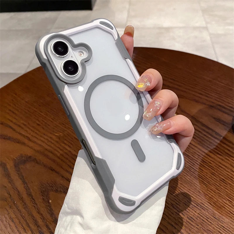 Shockproof Armor Magnetic Clear Case For iPhone