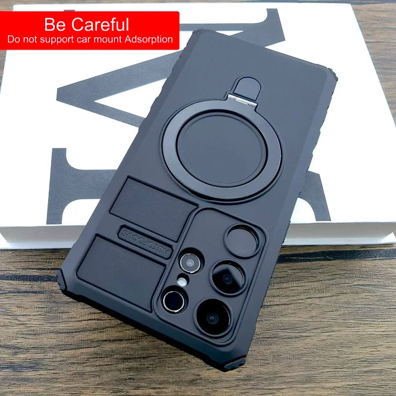 Shockproof Armor Ring Holder Magnetic Case For Samsung