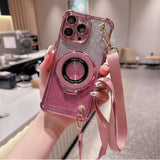 Plating Glitter Lanyard Holder Bracket Case For iPhone