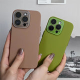 Simple Matte Full Coverage Lens Protection Case For iPhone