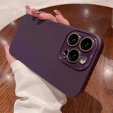 Simple Matte Full Coverage Lens Protection Case For iPhone