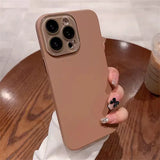 Simple Matte Full Coverage Lens Protection Case For iPhone