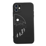 Simple Sun Moon Black White Couple Phone Case For iPhone