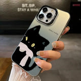 Cute Cat Matte Laser Phone Case for iPhone