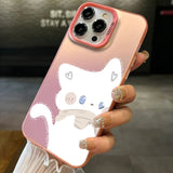 Cute Cat Matte Laser Phone Case for iPhone