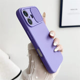 Slide Camera Lens Protection Soft Silicone Case For iPhone