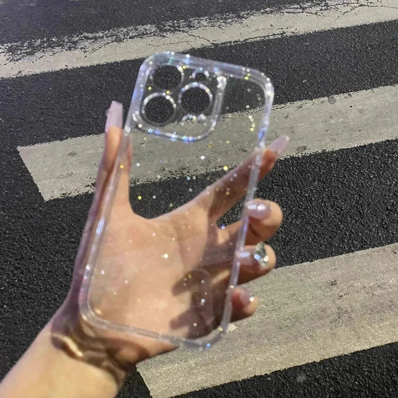 Soft Glitter Transparent Phone Case For iPhone