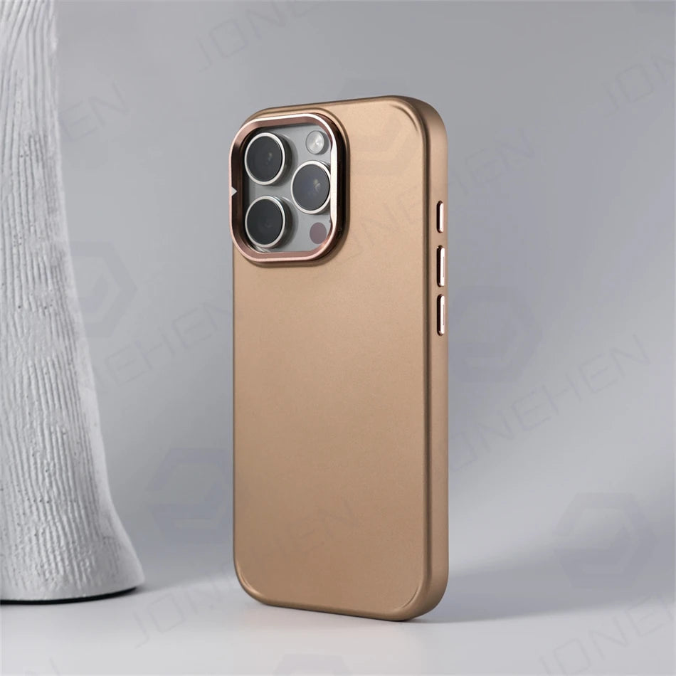 Alloy Lens Stand Slim Matte Case For iPhone