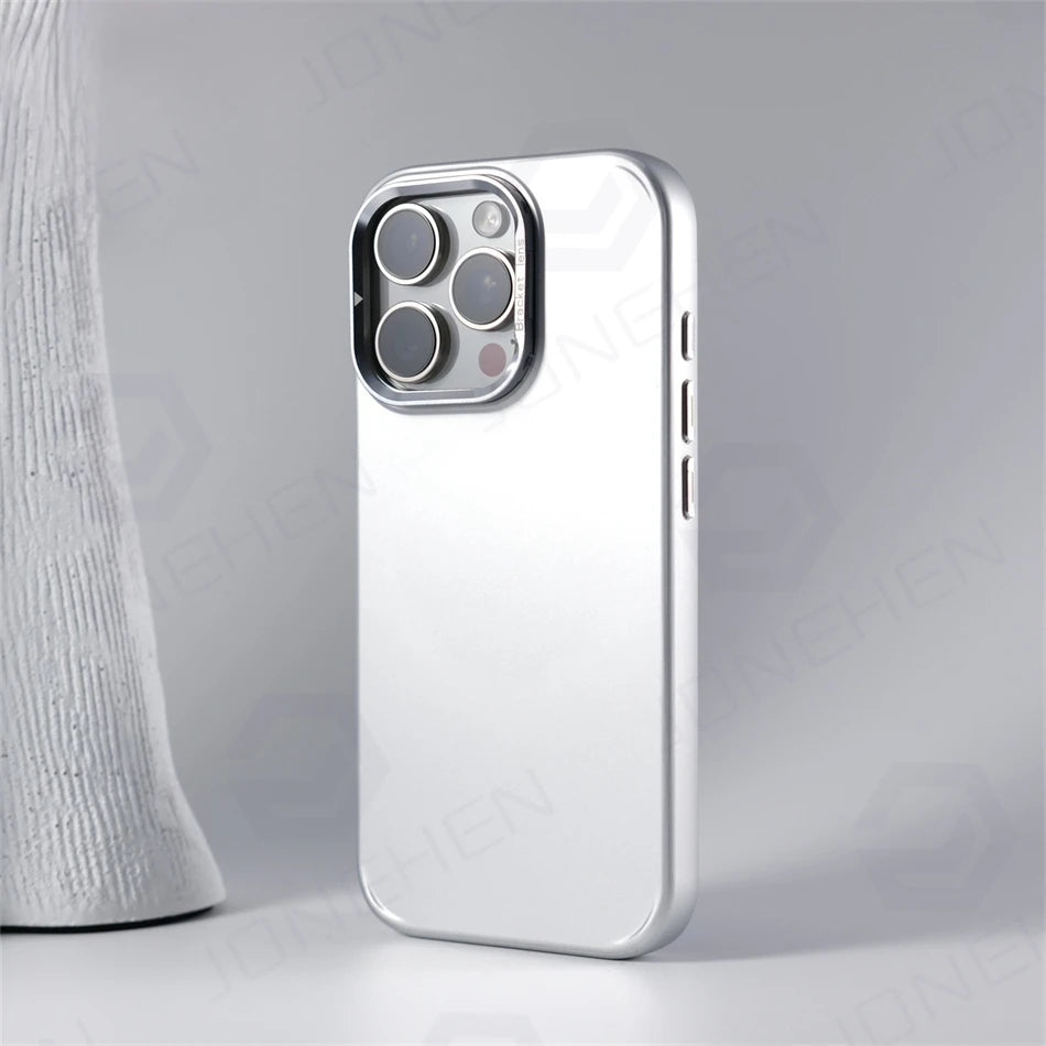 Alloy Lens Stand Slim Matte Case For iPhone