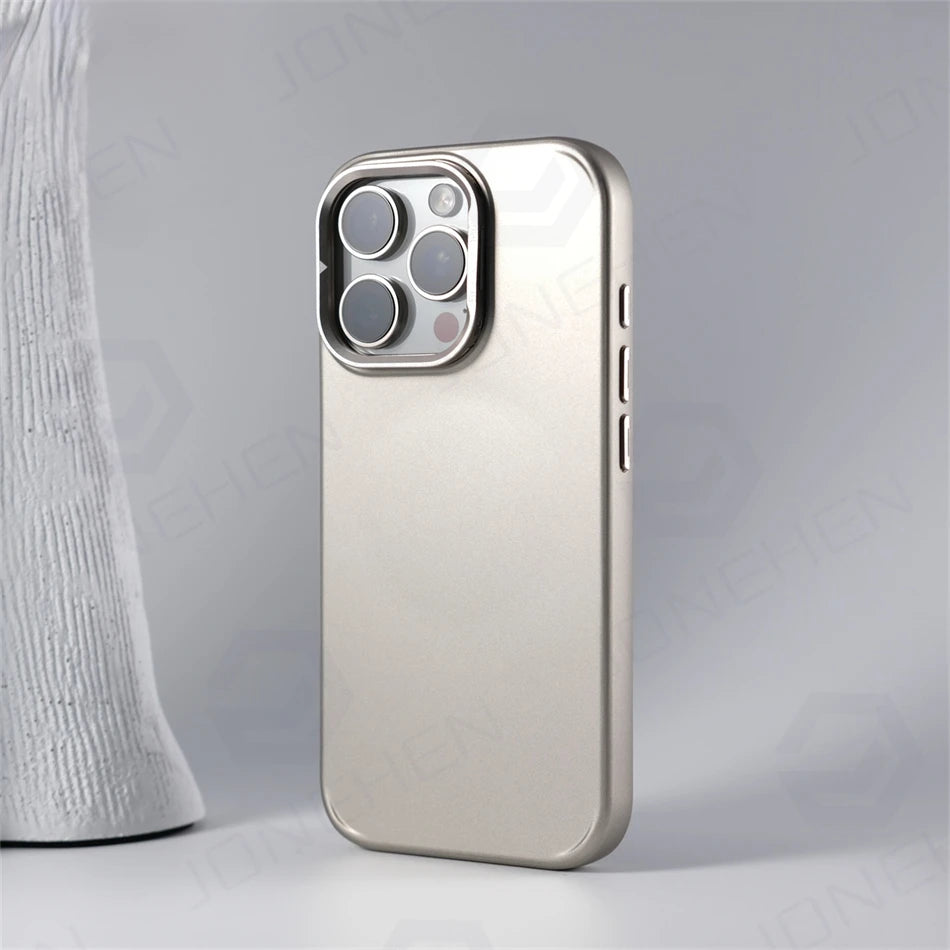 Alloy Lens Stand Slim Matte Case For iPhone