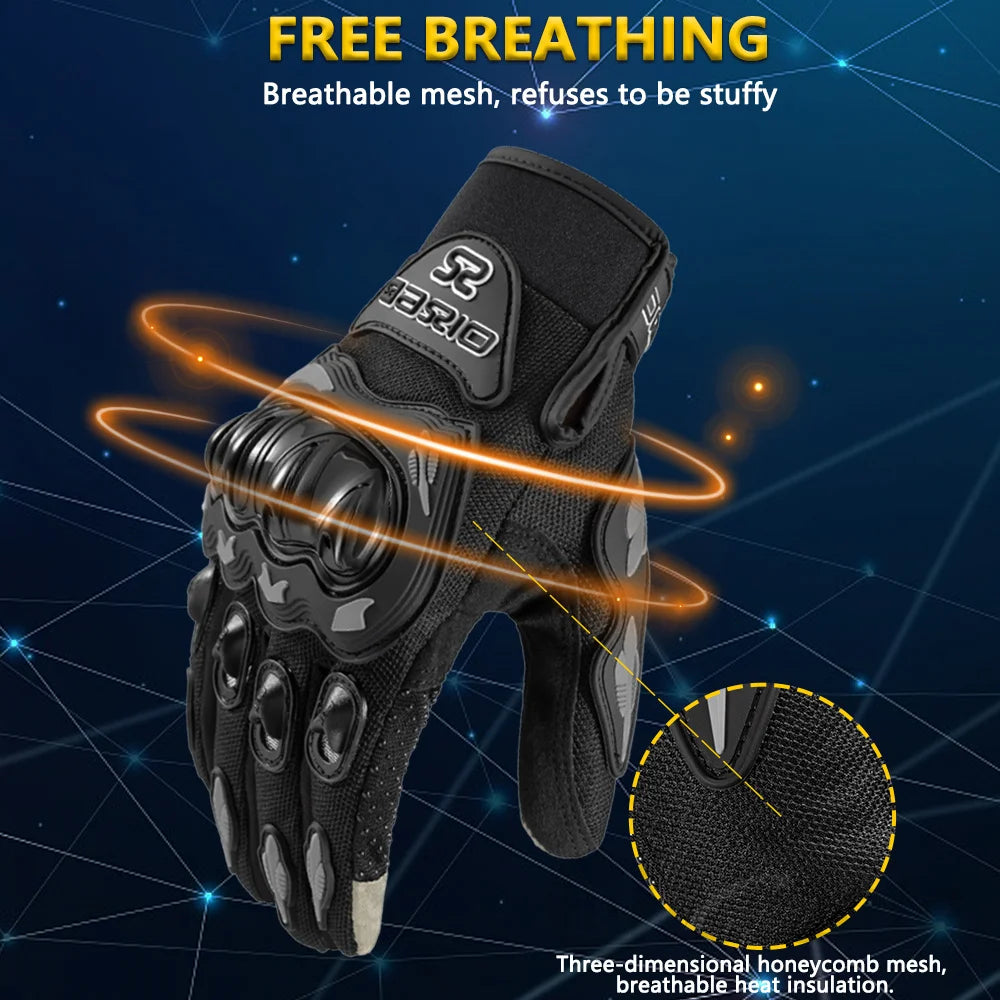 Summer Breathable Non-slip Wear-resistant Full Finger Motorcycle Gloves