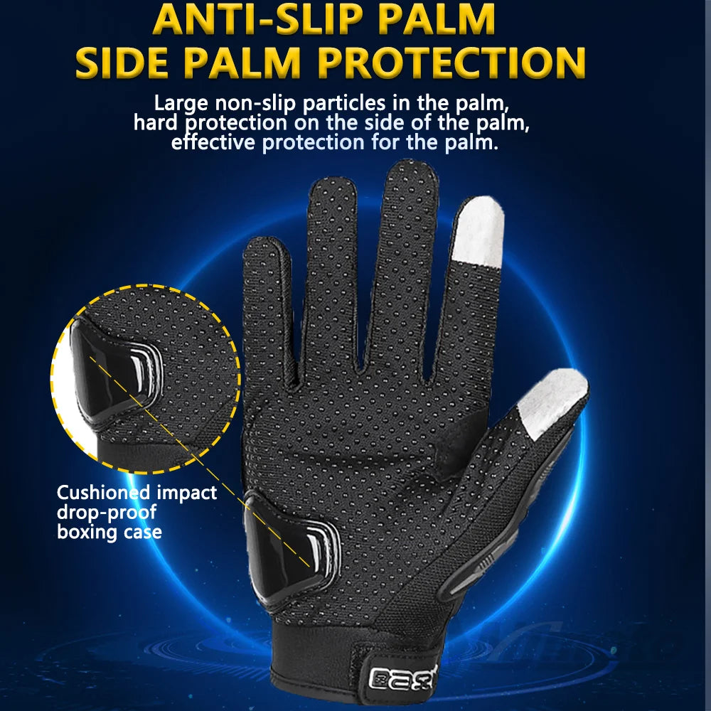 Summer Breathable Non-slip Wear-resistant Full Finger Motorcycle Gloves