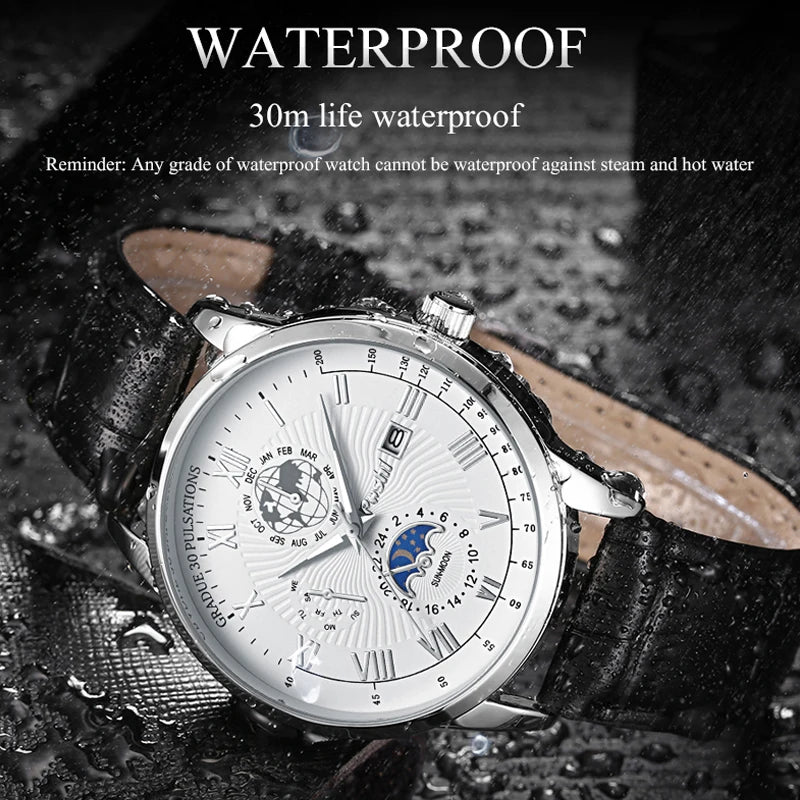 Swiss Brand Fashion Luxury Waterproof Luminous Quartz Wristwatch