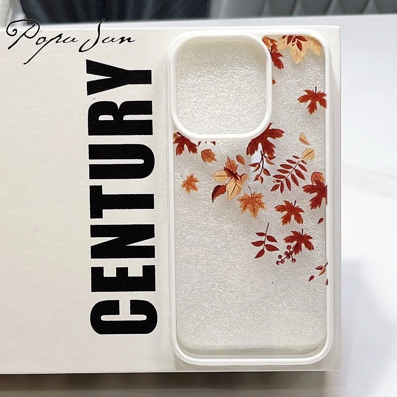 Transparent Maple Leaf Clear Phone Case For iPhone