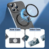 Ultra Thin Carbon Fiber Magnetic Wireless Charging Frameless Case for iPhone