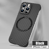 Ultra Thin Carbon Fiber Magnetic Wireless Charging Frameless Case for iPhone