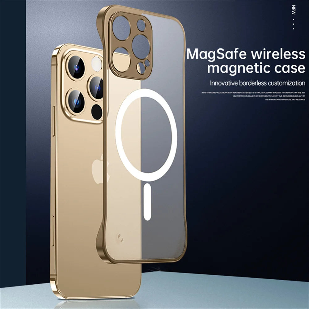 Ultra Thin Magnetic Frameless Transparent Case For iPhone