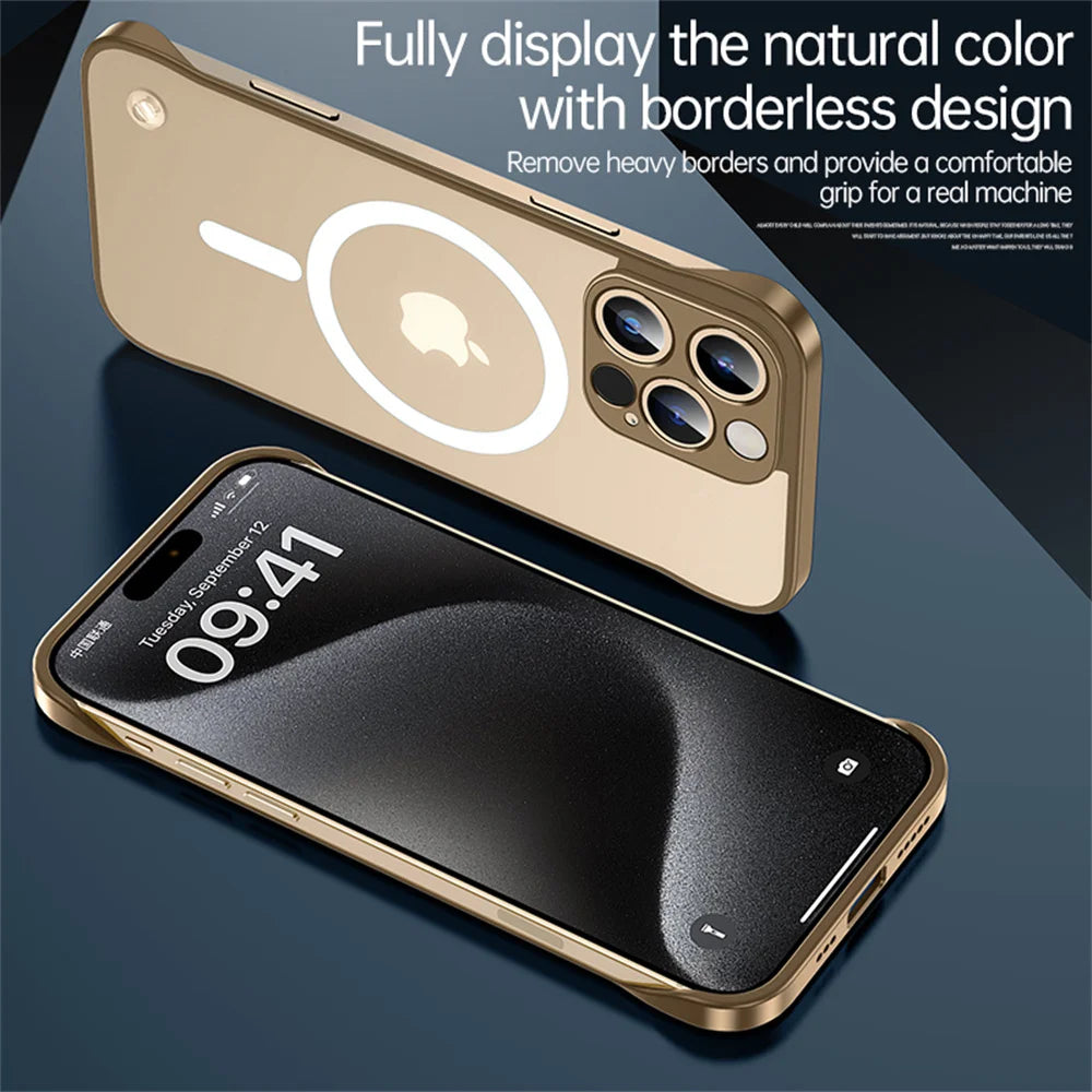 Ultra Thin Magnetic Frameless Transparent Case For iPhone