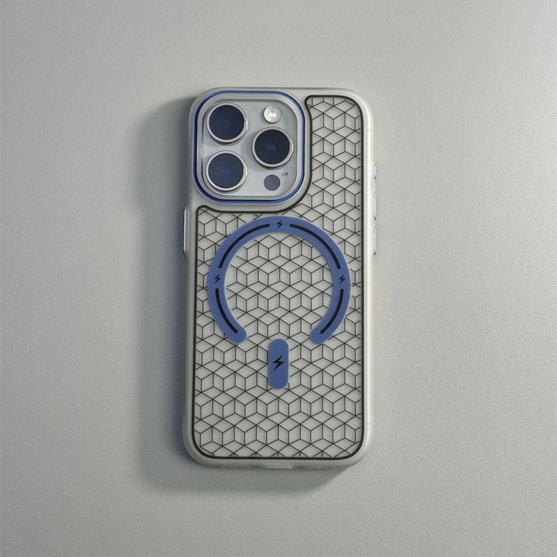 Ultrathin Frosted Geometric Magnetic Phone Case For iPhone