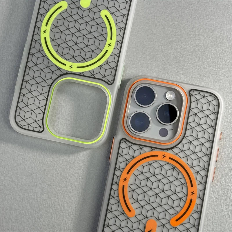 Ultrathin Frosted Geometric Magnetic Phone Case For iPhone