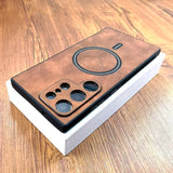 Leather Deer Magnetic Wireless Charging Case For Samsung