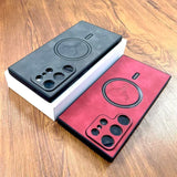 Leather Deer Magnetic Wireless Charging Case For Samsung
