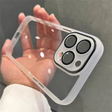 With Lens Protection Transparent Shockproof Case For iPhone